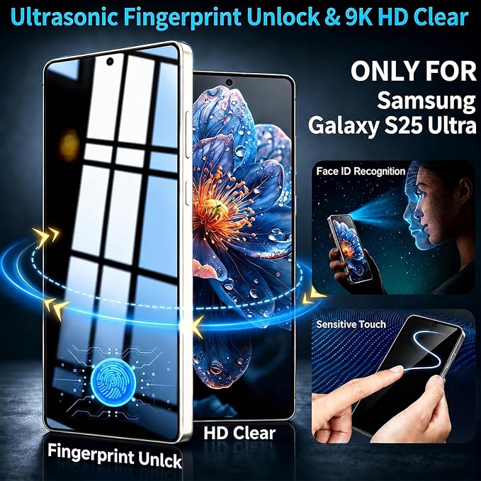 2+2 Pack for Samsung Galaxy S25 Ultra Privacy Screen Protector and Lens - Image 2