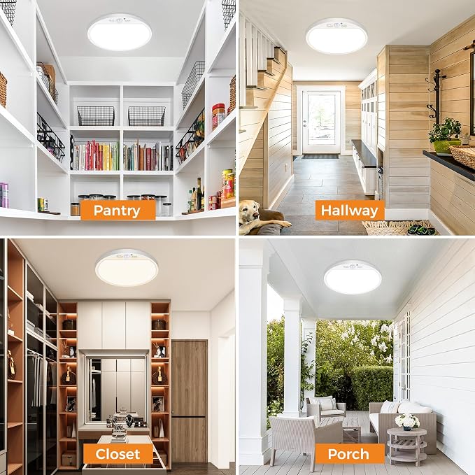 slochi 2Pack Motion Sensor Light Indoor Wired, 12 Inch 3000K/4000K/6500K Closet - Image 5