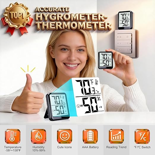 2-Pack Room Thermometer Indoor Hygrometer - Image 3