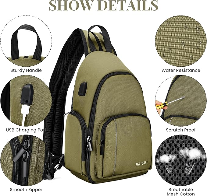 BAIGIO Camera Sling Bag Small Camera Backpack - Image 8