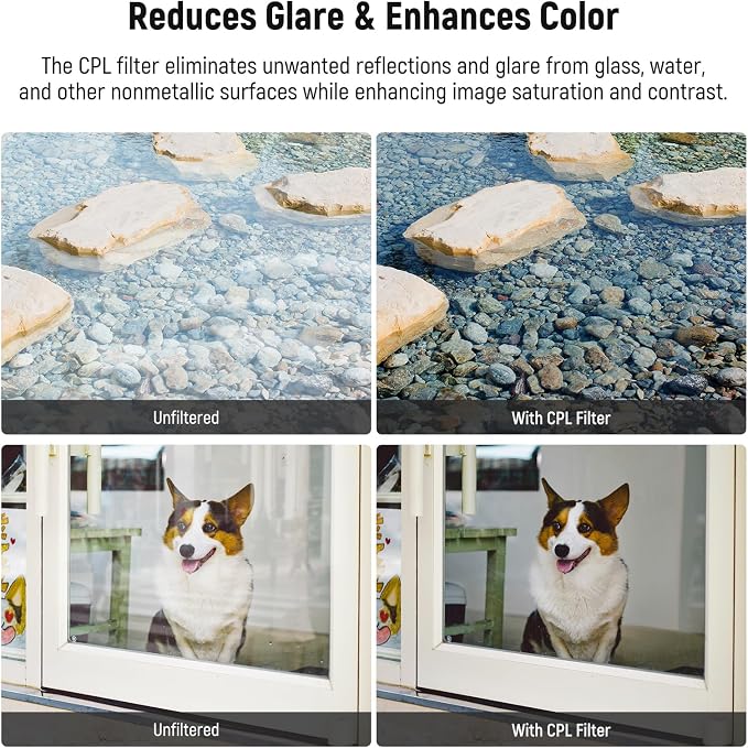 NEEWER Clip On Phone Filter Kit, 67mm Multicoated CPL Filter - Image 3