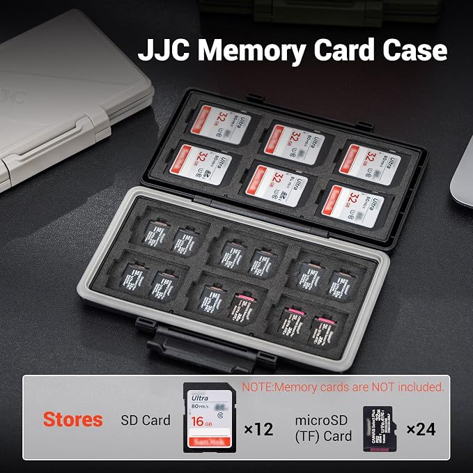 Grey 36 Slots Memory Card Case Water-Resistant Anti-Shock Memory Card Wallet - Image 3