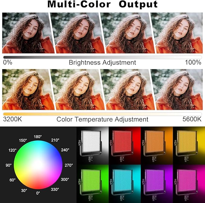 GVM 50RS RGB LED Video Light, 50W Video Lighting Kit - Image 3