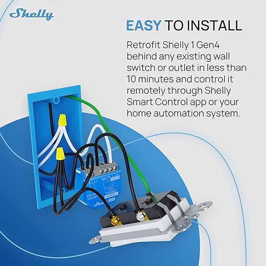 Shelly 1 Gen4 | Wi-Fi, Zigbee & Matter Smart Relay Switch - Image 4