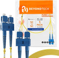 BEYONDTECH 3m SC to SC Fiber Patch Cable – UPC Single-Mode Duplex Fiber Optic by Beyondtech