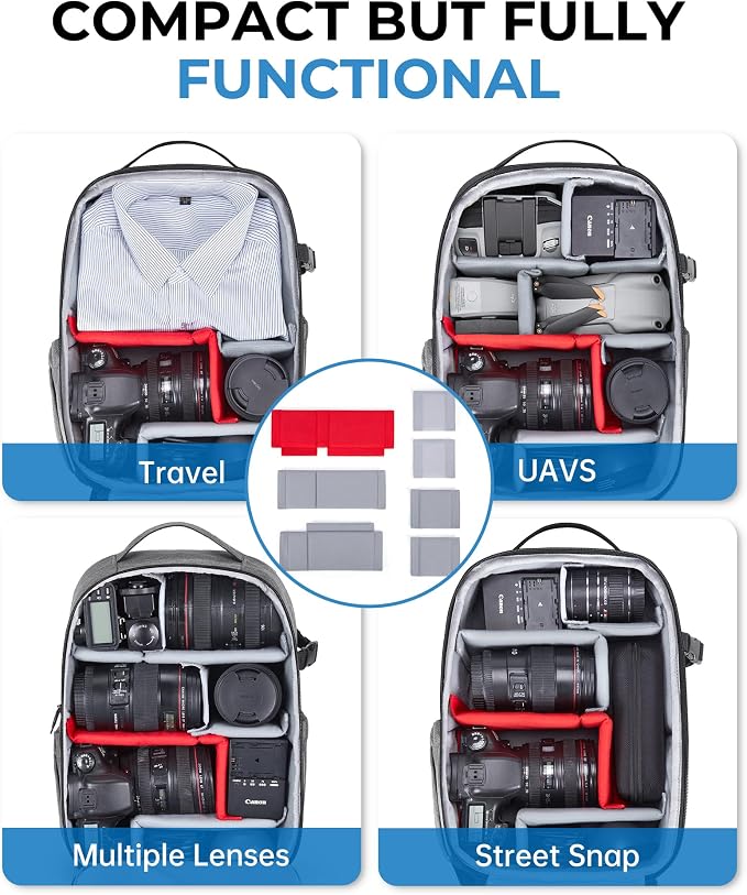 BAGSMART Camera Bag for DSLR, Waterproof Camera Backpacks for Photographers - Image 4