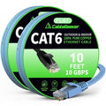 Cat 6 Ethernet Cable 10ft 2-Pack, Indoor&Outdoor, High Speed 10Gbps Internet by CableGeeker