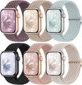 6 Pack Braided Stretchy Bands Compatible by KnossenWatchBand
