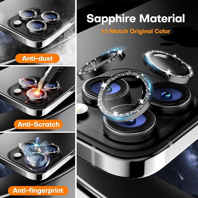 for iPhone 16 Pro/iPhone 16 Pro Max Camera Lens Protector, Tempered Glass - Image 3