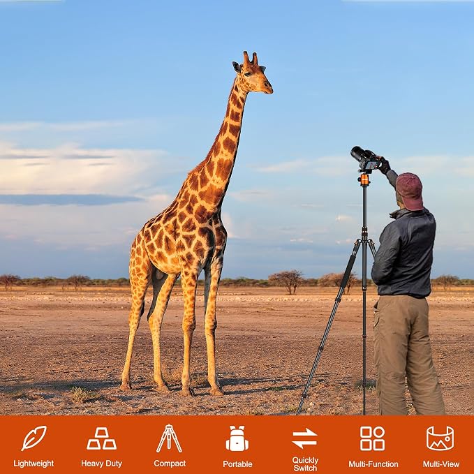 80/85 inches Heavy Duty Tripod for Camera and Phone, DSLR Binoculars Spotting - Image 4