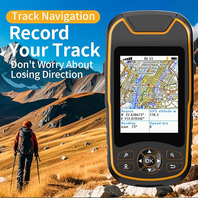 Handheld GPS for Hiking, Rugged and Waterproof Handheld GPS Navigator, 3.2" - Image 3