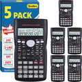 5 Pack Scientific Calculators, 2-Line Large Screen Display 240 Functions by YesBes
