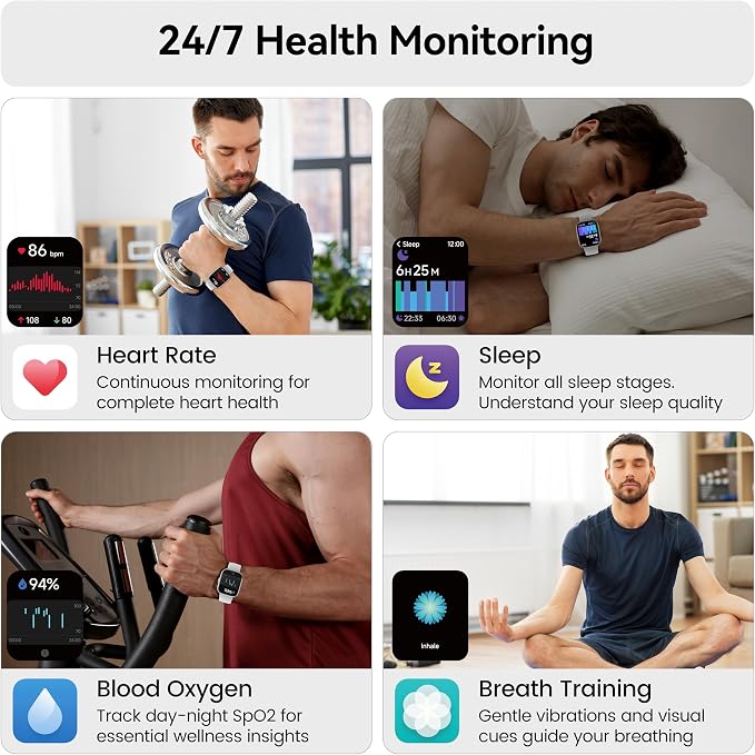 Smart Watch with Alexa Built-in, 1.83" HD Touchscreen Fitness Tracker with - Image 5