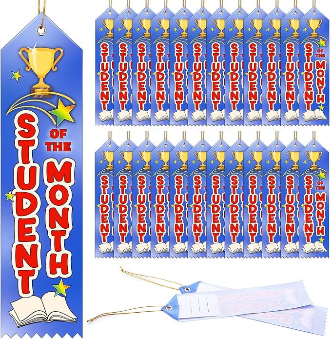 Wavwavw 200 Pcs Student of the Month Award Ribbons Bulk 8" x 2" Prizes Ribbons by Wavwavw