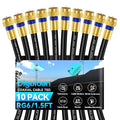 Coaxial Cable 1.5ft 10 Pack, RG6 Coax Cable Cord Extender by Unknown