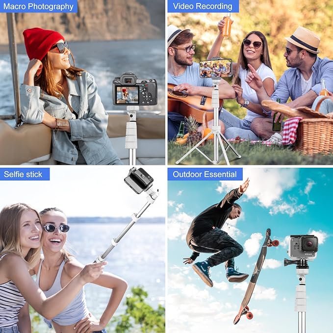 Sensyne 67" Phone Tripod & Selfie Stick, Extendable iPhone Tripod Stand - Image 2