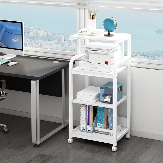Fannova 4 Tier White Printer Stand Table - Image 2