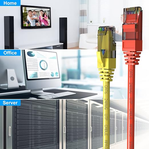 Cat6 Patch Cables 15 Feet, Cat 6 Ethernet Cable, 24AWG CCA, UTP Network Cord - Image 6