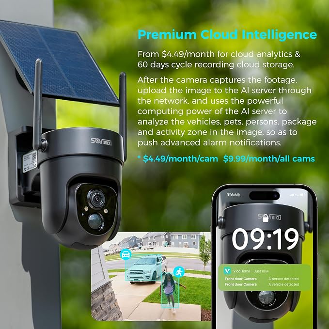 Vicohome 2QB 2K AI Solar Security Camera Wireless Outdoor, Battery Powered Cam - Image 5