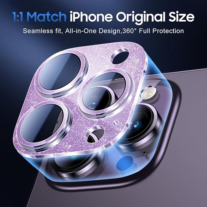 UniqueMe 3 Packs Compatible for iPhone 14 Pro Max/iPhone 14 Pro Camera Lens - Image 4