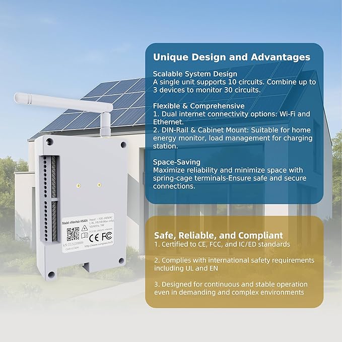 20 Circuit Home Energy Monitor, Real Time Electricity Usage & Power Consumption - Image 4