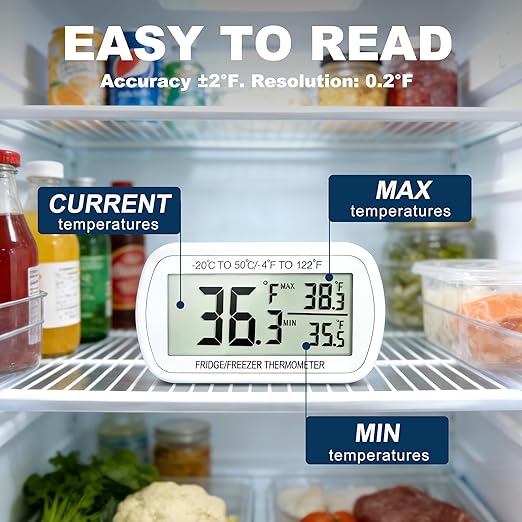 Waterproof Refrigerator Fridge Thermometer, Digital Freezer Room Thermometer - Image 2