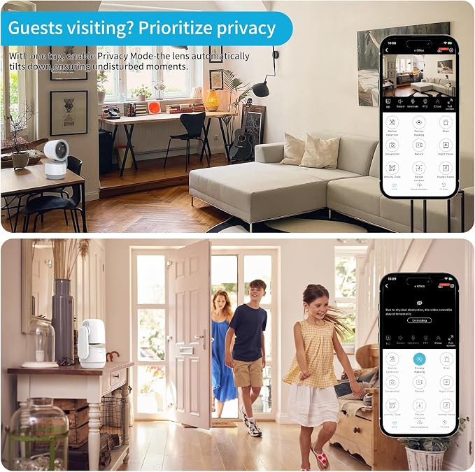 Indoor PTZ Camera with Privacy Mode, 2K 3MP Pan/Tilt Security Camera - Image 3