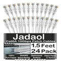 Jadaol UL Listed Patch Cables Cat 6a / Cat 6 1.5 ft 24-Pack, 10Gbps 550MHz Slim by Jadaol