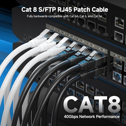 Cable Matters 2-Pack 40Gbps Shielded Cat 8 Ethernet Cable - 25ft - Image 2