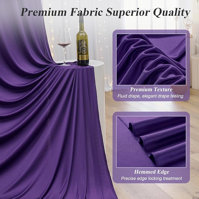 50ft x 12ft Purple Backdrop Curtains - Image 2