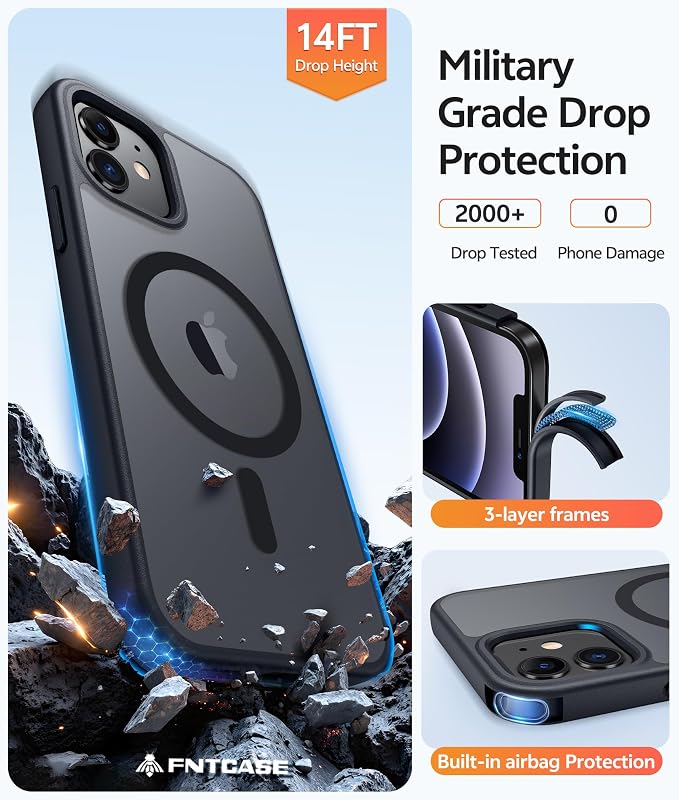 FNTCASE for iPhone 13 Mini Case: for iPhone 12 Mini Case Translucent Matte - Image 5