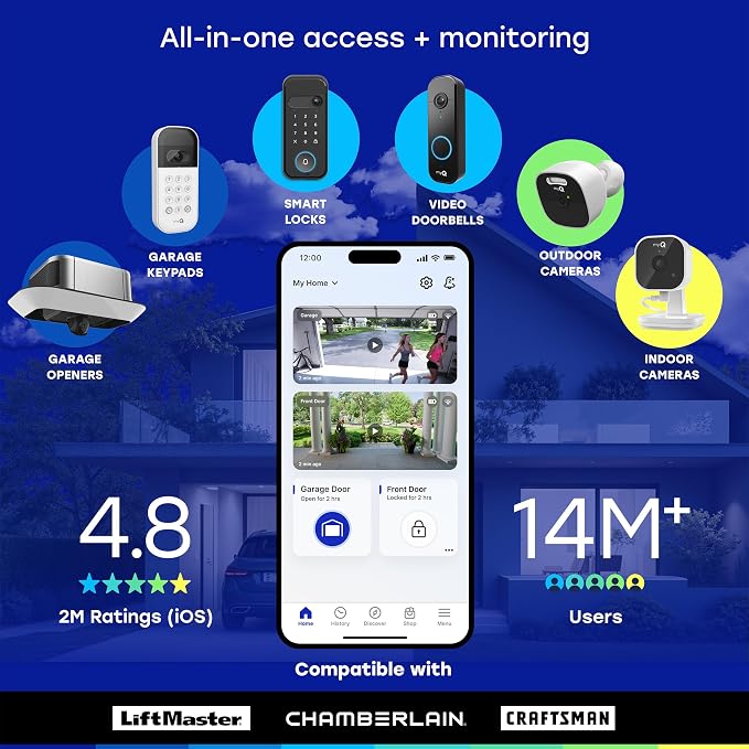 myQ Smart Access Starter Kit: Secure View™ 3-in-1 Smart Lock + Garage Door - Image 14
