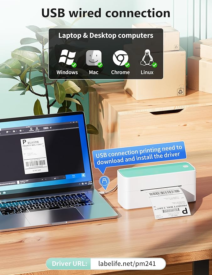 Phomemo Bluetooth Thermal Shipping Label Printer, 241BT Wireless Thermal Label - Image 3