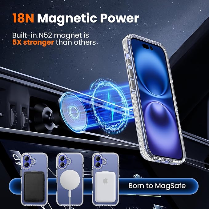 toushion 3 in 1 for iPhone 16 Case Clear - Image 4