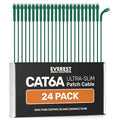 Everest Ultra Slim Cat6a Ethernet Patch Cables 2ft Green by EverestMediaSolutions