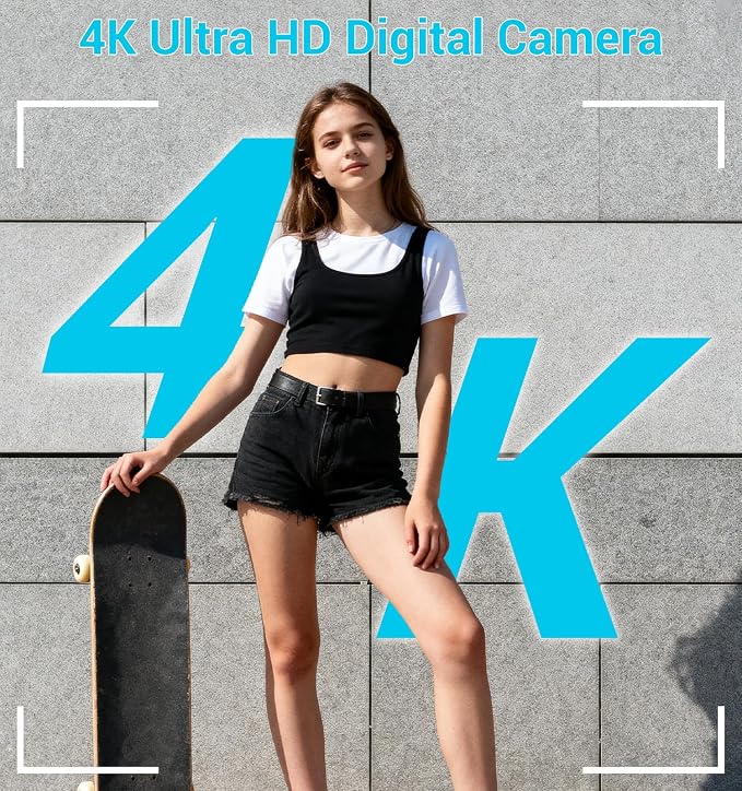 Digital Camera 4K, Autofocus Digital Compact Digital Camera, 16X Digital Zoom - Image 2