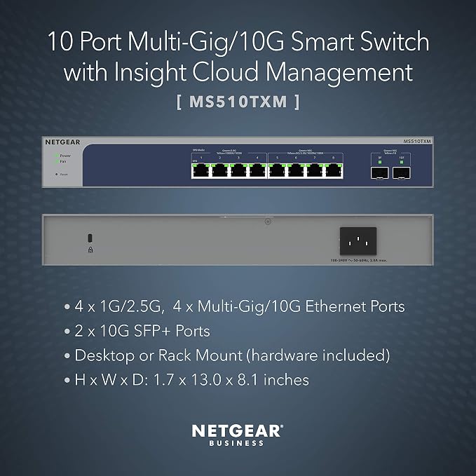 NETGEAR 10-Port 10G Multi-Gigabit Ethernet Smart Switch - Image 2