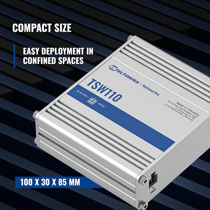 Teltonika TSW100 Industrial PoE+ Unmanaged Ethernet Switch - Image 5