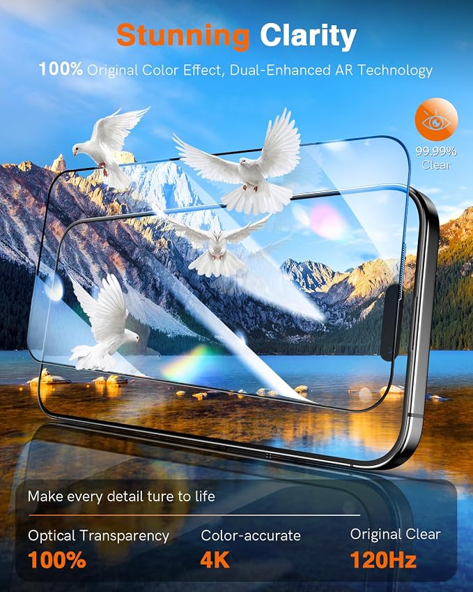 LK 3 Pack for iPhone 15 Pro Screen Protector Military Grade Shatterproof - Image 7