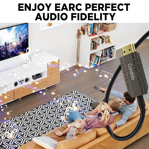 Certified 8K Fiber Optic HDMI 2.1 Cable 100 FT, Real HDMI® Cable, Ultra HD - Image 5