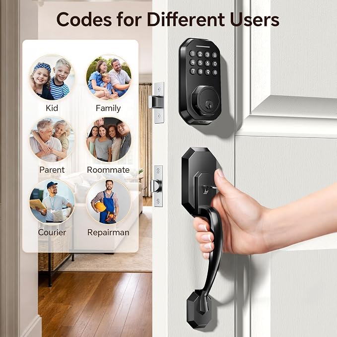 Ulecoce WiFi Smart Door Lock for Front Door, Keyless Entry Door Lock - Image 6