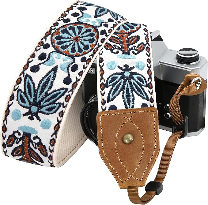 Padwa Lifestyle 2" Wide Classic Crazy Horse Art Cowhide Head Cotton Camera by PadwaLifestyleCameraStrap