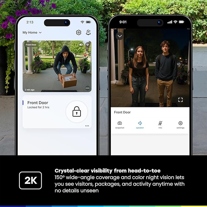 myQ Secure View™ 3-in-1 Smart Lock Deadbolt + myQ Chime + Extra Battery - Image 7