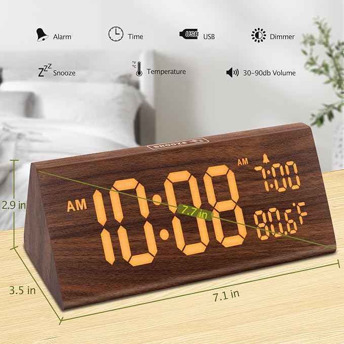 DreamSky Wooden Digital Alarm Clock - Image 7