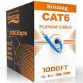 CAT5E/Cat6 Plenum Cable 1000ft, 23AWG CCA UTP 550MHz 10Gbps, DSX-8000 Certified by Brozzag