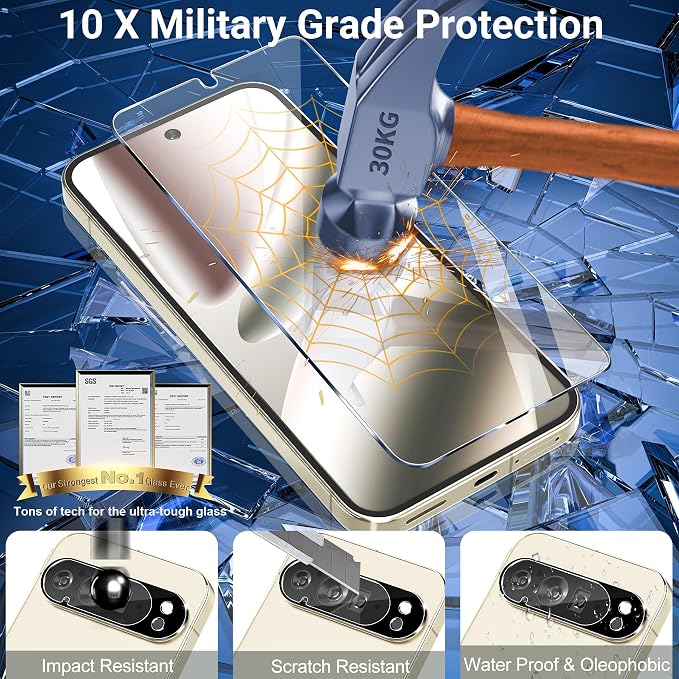 letosan 3 Pack for Google Pixel 10 Pro XL Screen Protector Tempered Glass + 3 - Image 3