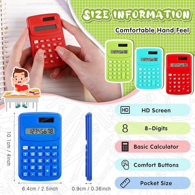 LEIFIDE 48 Pack Pocket Calculator Small Bulk Basic 4 Function Calculator 8 - Image 2