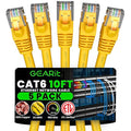 GEARit Cat 6 Ethernet Patch Cable 10 ft Yellow Cat6 Patch Cables 10ft by GEARit
