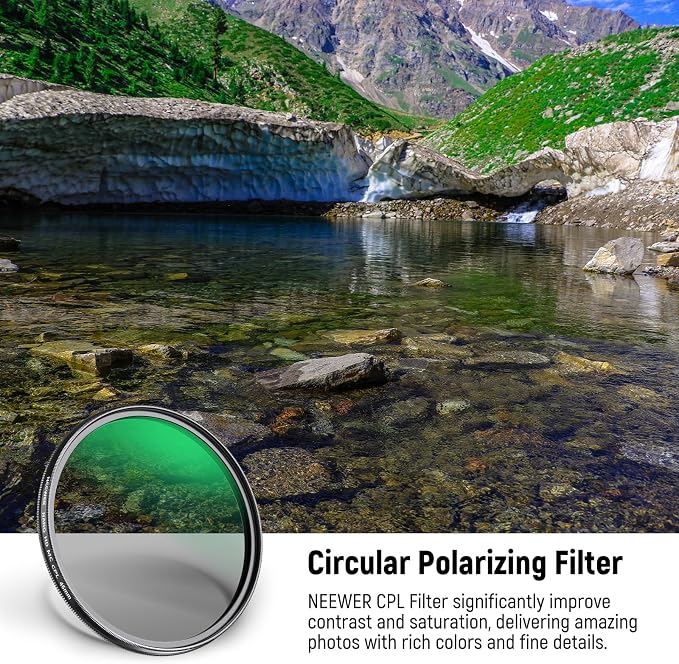 NEEWER 46mm Polarizer Filter, 24 Layer Multi Resistant Nano Coated MC CPL - Image 2