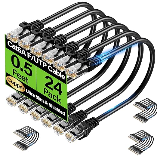 Cat6 Ethernet Cable 10Gbps 0.5 ft, UTP Ethernet Cable Cat 6, Flexible Bare by Unknown